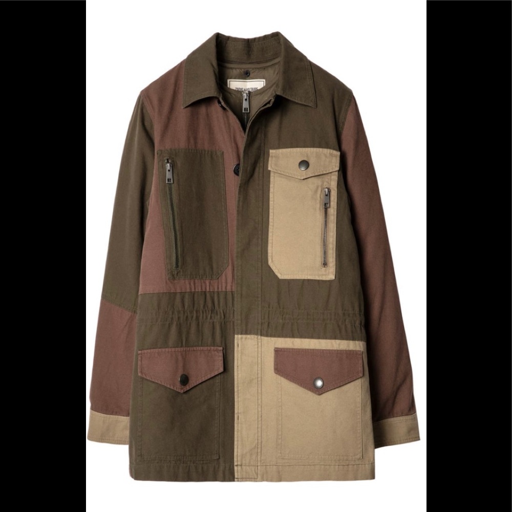 Zadig Voltaire 2 in 1 Parka Kaki M/L NEW - Picture 1 of 6